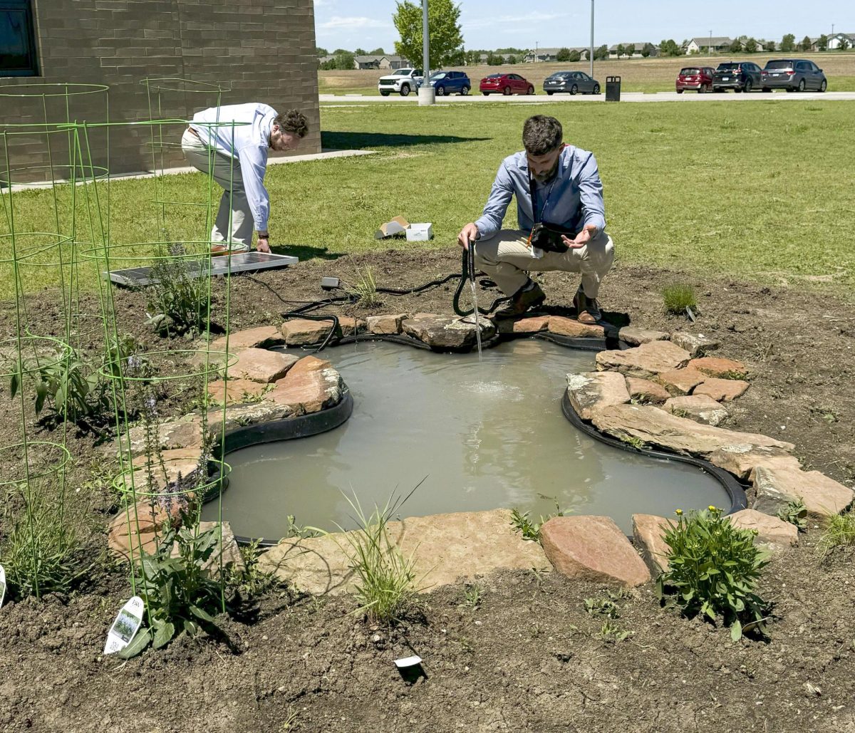 The pond is currently undergoing construction and is expected to be completed by the end of the month.