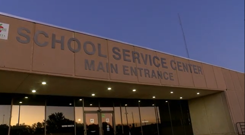 Main entrance of the school service center where Wichita Public School representatives met with 
parents to discuss the new draft for the Student Code of Conduct