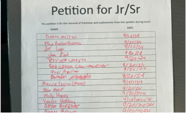 Students signed a petition to keep only juniors and seniors upstairs